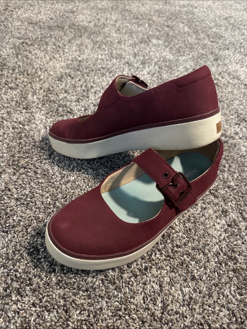 Dr. Scholl's Burgundy Mary Jane Platform Flats